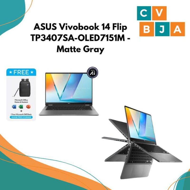 ASUS Vivo 14 Flip TP3407SA-SG157W - Matte Gray product image