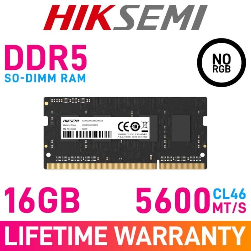 HIKSEMI HSC516S56Z1 16GB DDR5 SODIMM RAM product image
